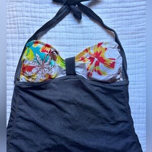 Floral Halter One-Piece Swimsuit